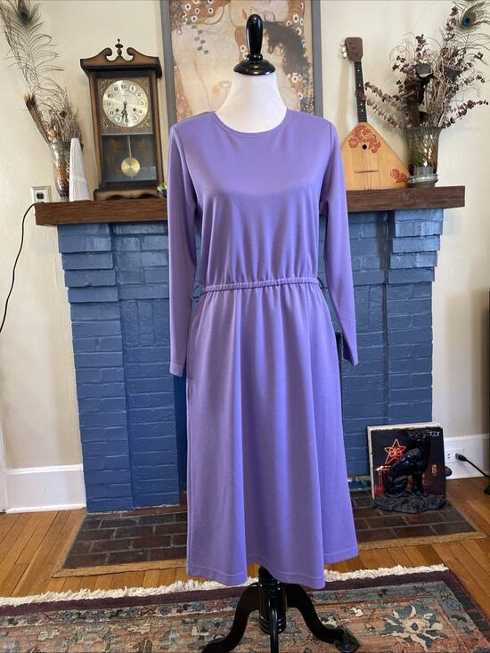 Petite Dresses & Skirts - NEW The Tog Shop Petites Womens Dress 10P Knit Midi Lilac Purple Vintage 90s